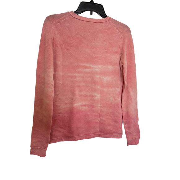 Minnie Rose Cashmere Sweater Pink Ombre Knit Crewneck Size Medium - Picture 5 of 5